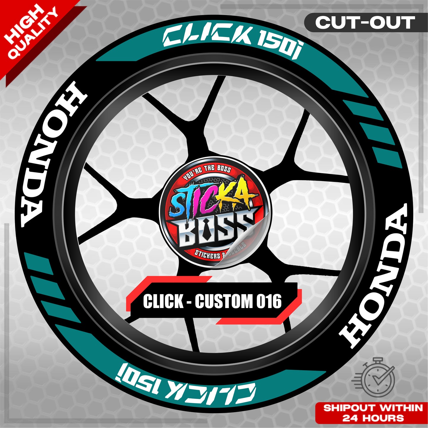 CLICK 150 MAG STICKER SET ( 2 MAGS ) - CUSTOM 016 | VINYL WATERPROOF CUT-OUT DECALS
