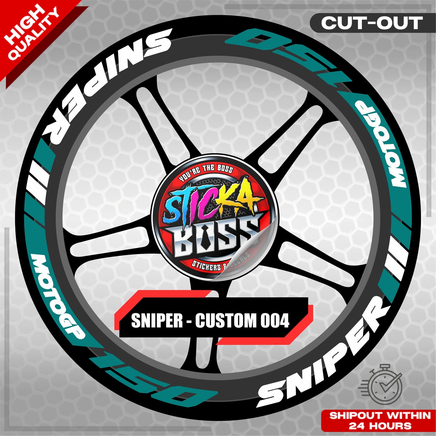 SNIPER 150 / 155 MAGS STICKER SET  ( 2 MAGS ) - CUSTOM 004 | VINYL WATERPROOF CUT-OUT DECALS