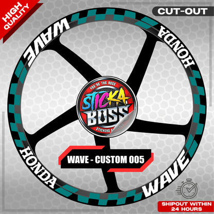 WAVE 110 / 125 MAG STICKER SET ( 2 MAGS ) - CUSTOM 005 | VINYL WATERPROOF CUT-OUT DECALS