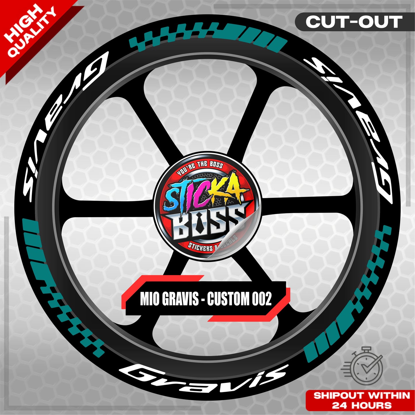 MIO GRAVIS MAG STICKER SET ( 2 MAGS ) - CUSTOM 002 | VINYL WATERPROOF CUT-OUT DECALS