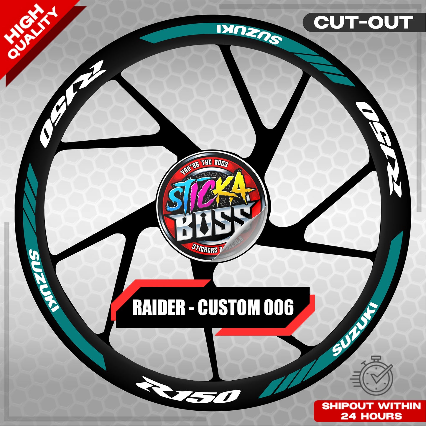 RAIDER R150 MAG STICKER SET ( 2 MAGS ) - CUSTOM 006 | VINYL WATERPROOF CUT-OUT DECALS