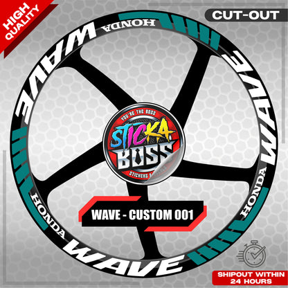 WAVE 110 / 125 MAG STICKER SET ( 2 MAGS ) - CUSTOM 001 | VINYL WATERPROOF CUT-OUT DECALS