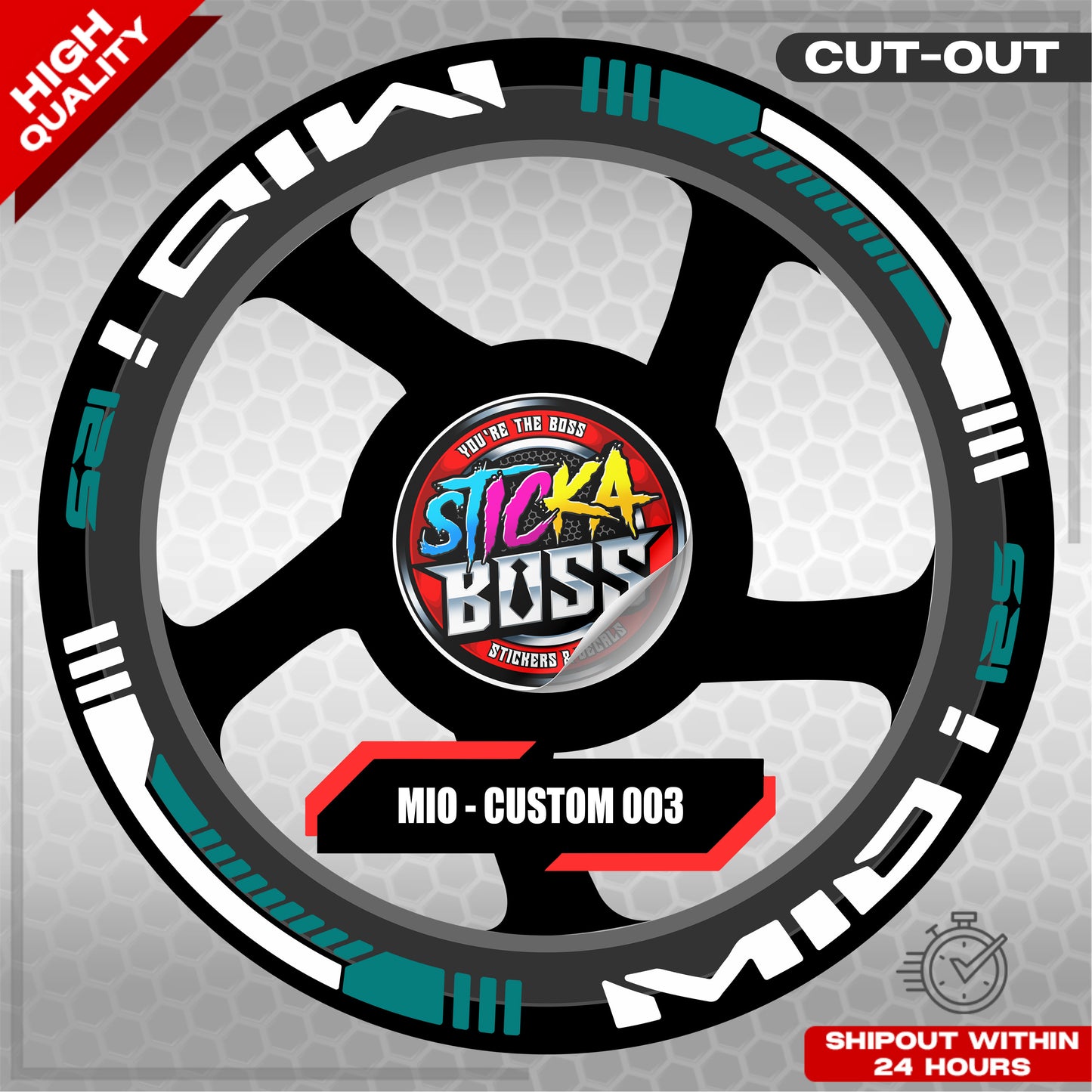 MIO I 125 MAG STICKER SET  ( 2 MAGS ) - CUSTOM 003 | VINYL WATERPROOF CUT-OUT DECALS