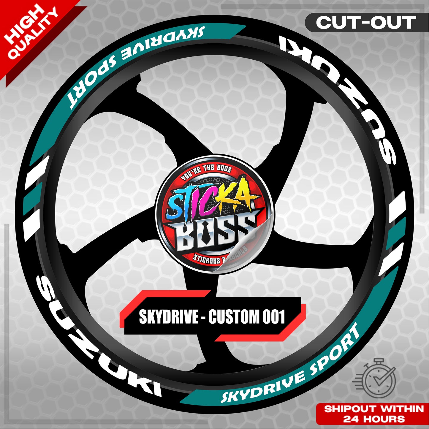 SKYDRIVE SPORT MAG STICKER SET  ( 2 MAGS ) - CUSTOM 001 | VINYL WATERPROOF CUT-OUT DECALS