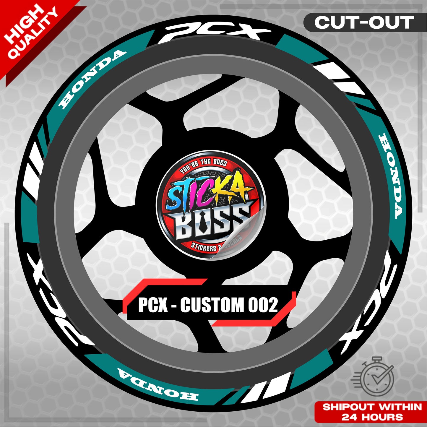 PCX 150 / 160 MAGS STICKER SET  ( 2 MAGS ) - CUSTOM 002 | VINYL WATERPROOF CUT-OUT DECALS
