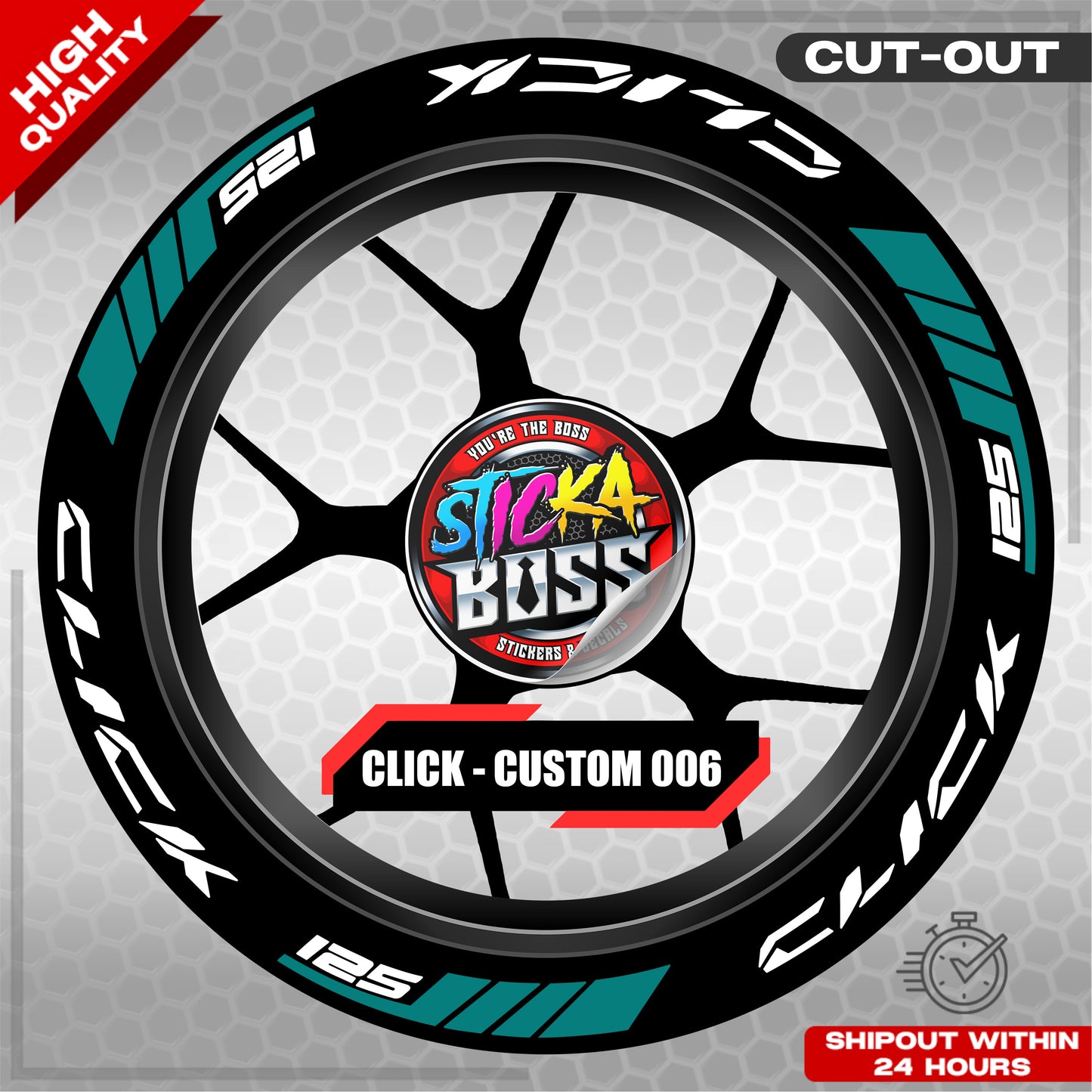 CLICK 125 MAG STICKER SET  ( 2 MAGS ) - CUSTOM 006 | VINYL WATERPROOF CUT-OUT DECALS