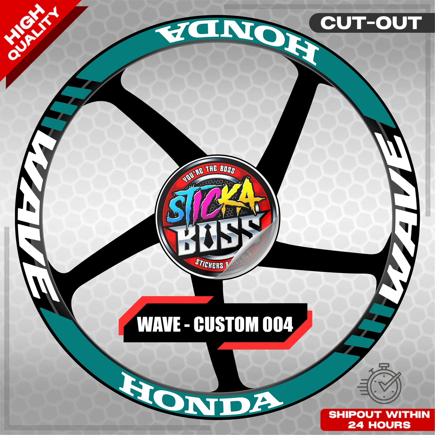 WAVE 110  125 MAG STICKER SET ( 2 MAGS ) - CUSTOM 004 | VINYL WATERPROOF CUT-OUT DECALS