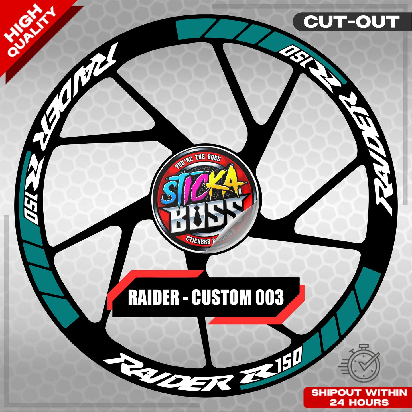 RAIDER R150 MAG STICKER SET ( 2 MAGS ) - CUSTOM 003 | VINYL WATERPROOF CUT-OUT DECALS