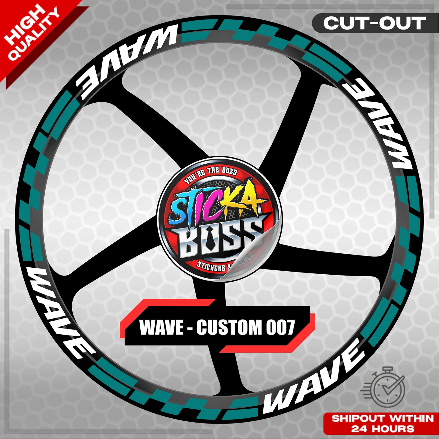 WAVE 110 / 125 MAG STICKER SET ( 2 MAGS ) - CUSTOM 007 | VINYL WATERPROOF CUT-OUT DECALS