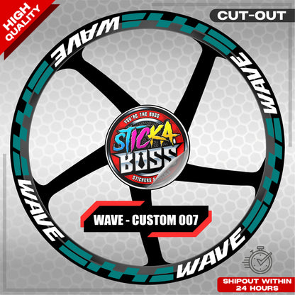 WAVE 110 / 125 MAG STICKER SET ( 2 MAGS ) - CUSTOM 007 | VINYL WATERPROOF CUT-OUT DECALS