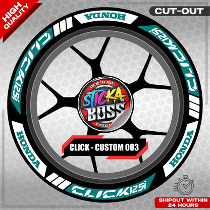 CLICK 125 MAGS STICKER SET  ( 2 MAGS ) - CUSTOM 003 | VINYL WATERPROOF CUT-OUT DECALS