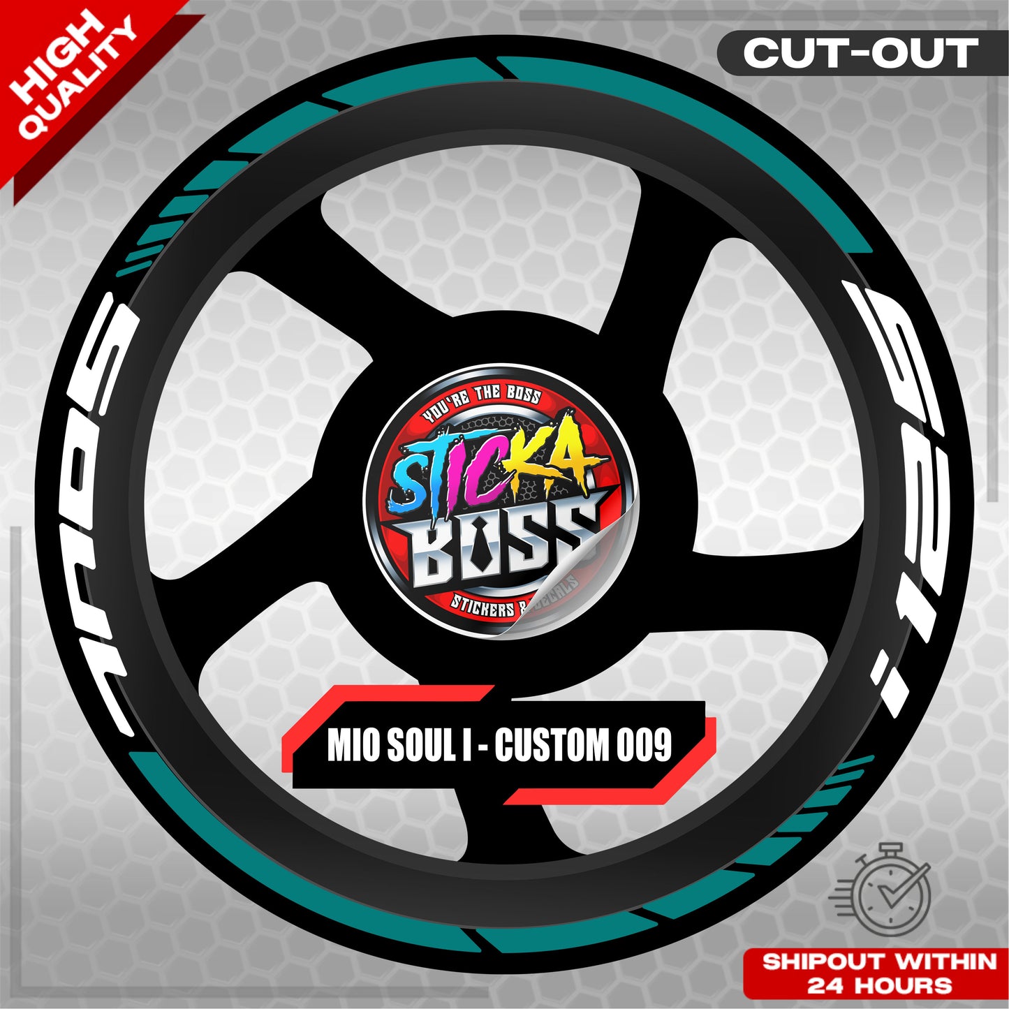 MIO SOUL I 125 MAG STICKER SET ( 2 MAGS ) - CUSTOM 009 | VINYL WATERPROOF CUT-OUT DECALS