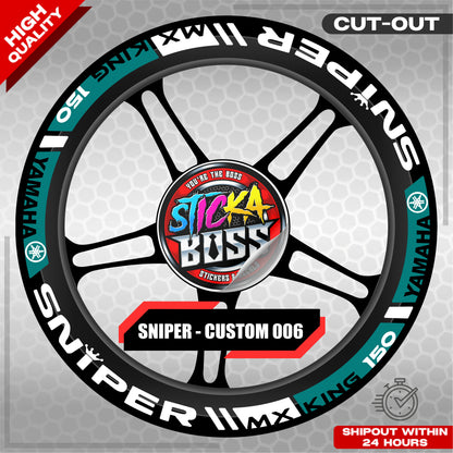 SNIPER 150 / 155 MAGS STICKER SET  ( 2 MAGS ) - CUSTOM 006 | VINYL WATERPROOF CUT-OUT DECALS