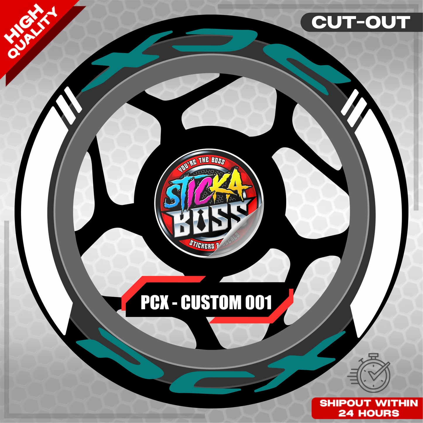 PCX 150 / 160 MAGS STICKER SET  ( 2 MAGS ) - CUSTOM 001 | VINYL WATERPROOF CUT-OUT DECALS