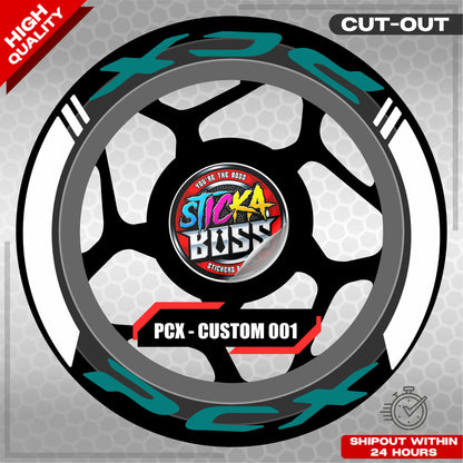 PCX 150 / 160 MAGS STICKER SET  ( 2 MAGS ) - CUSTOM 001 | VINYL WATERPROOF CUT-OUT DECALS