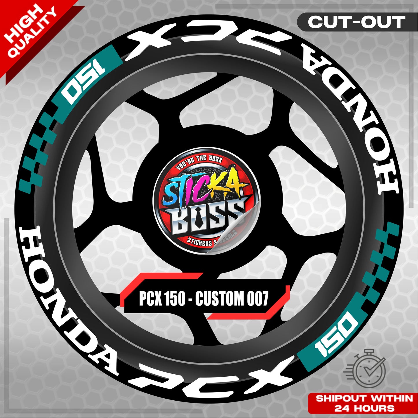 PCX 150 MAG STICKER SET ( 2 MAGS ) - CUSTOM 007 | VINYL WATERPROOF CUT-OUT DECALS