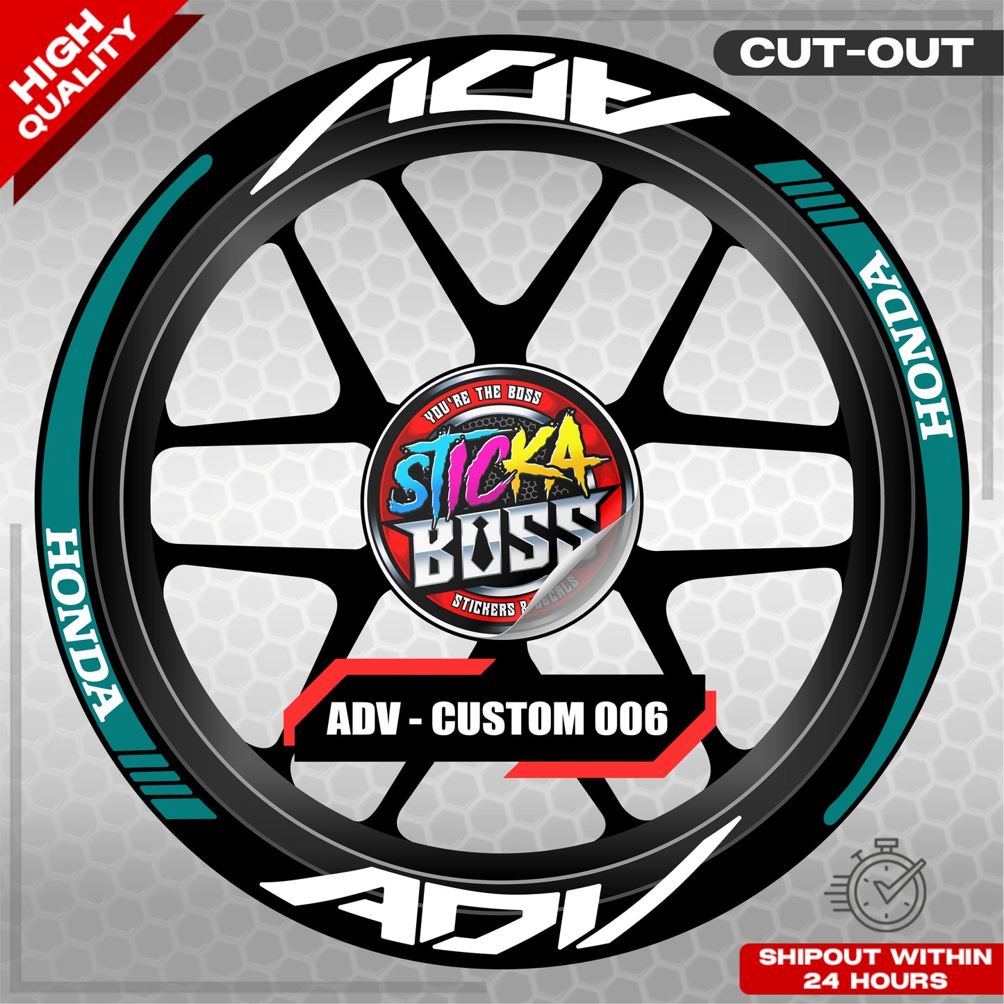 ADV 150 / 160 MAG STICKER SET ( 2 MAGS ) - CUSTOM 006 | VINYL WATERPROOF CUT-OUT DECALS