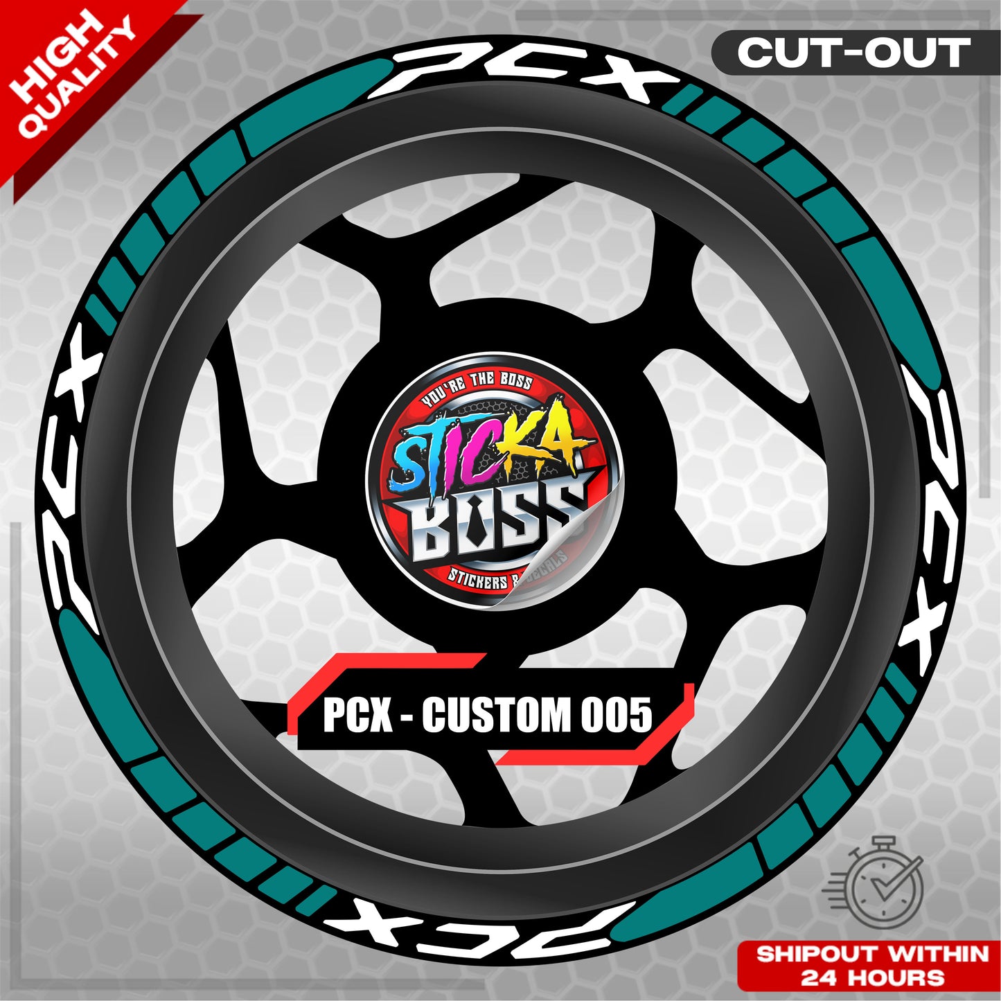 PCX 150 / 160 MAGS STICKER SET  ( 2 MAGS ) - CUSTOM 005 | VINYL WATERPROOF CUT-OUT DECALS