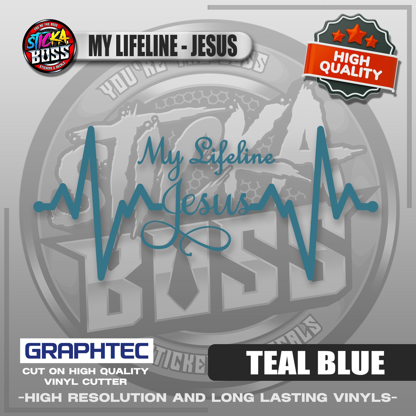 MY LIFELINE - JESUS | VINYL WATERPROOF CUT-OUT STICKER DECALS【Stickaboss】