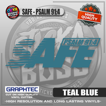 SAFE - PSALM 91:4 | VINYL WATERPROOF CUT-OUT STICKER DECALS【Stickaboss】