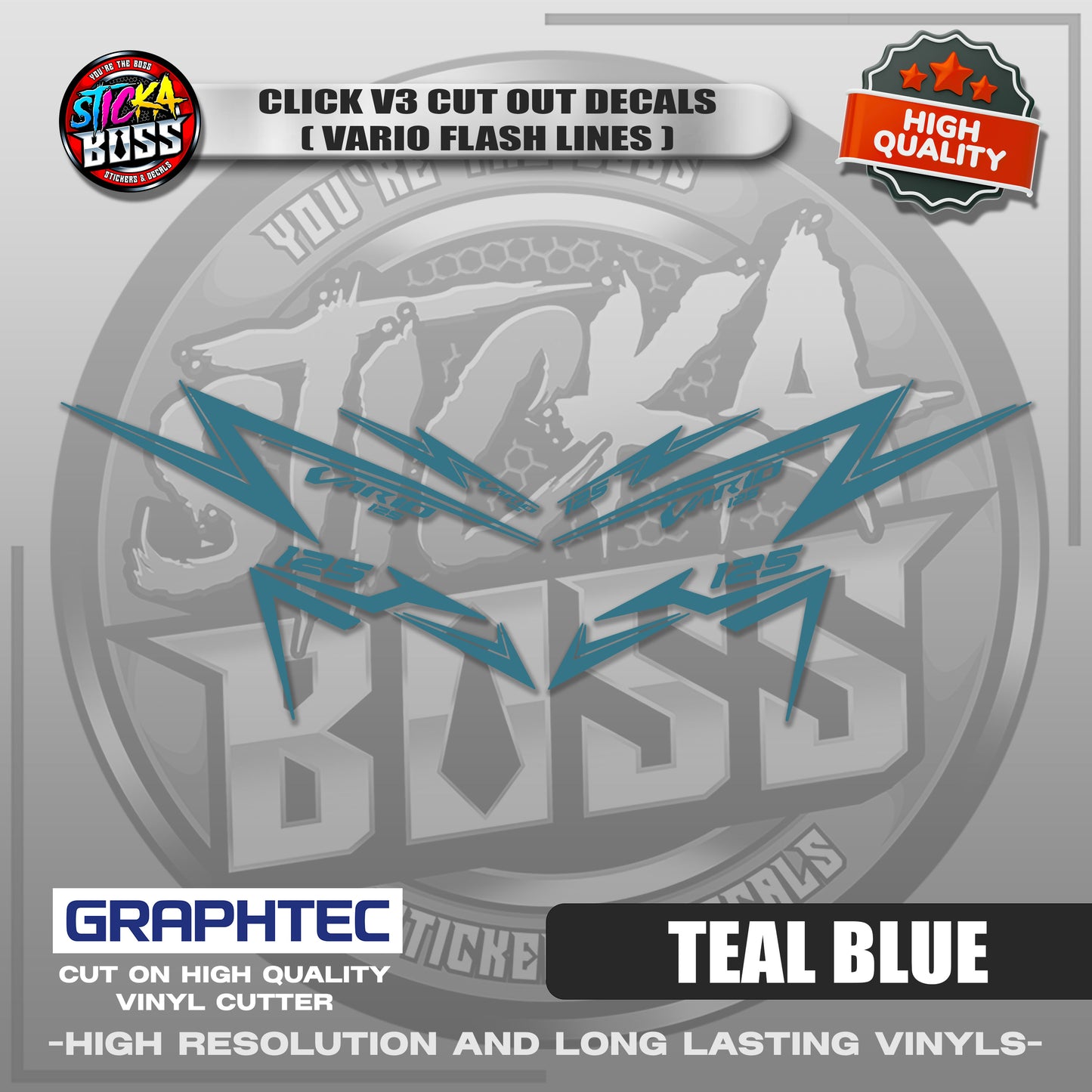 CLICK V3 CUT OUT DECALS ( VARIO FLASH LINES ) | VINYL WATERPROOF CUT-OUT STICKER DECALS