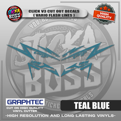 CLICK V3 CUT OUT DECALS ( VARIO FLASH LINES ) | VINYL WATERPROOF CUT-OUT STICKER DECALS