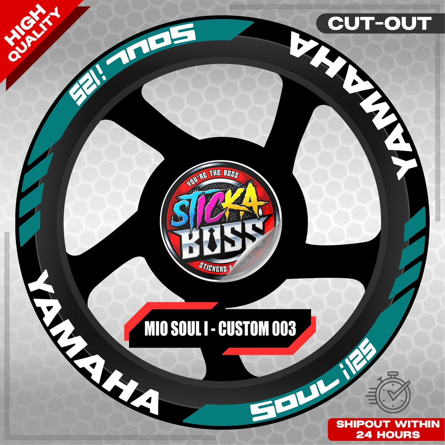 MIO SOUL I 125 MAGS STICKER SET  ( 2 MAGS ) - CUSTOM 003 | VINYL WATERPROOF CUT-OUT DECALS
