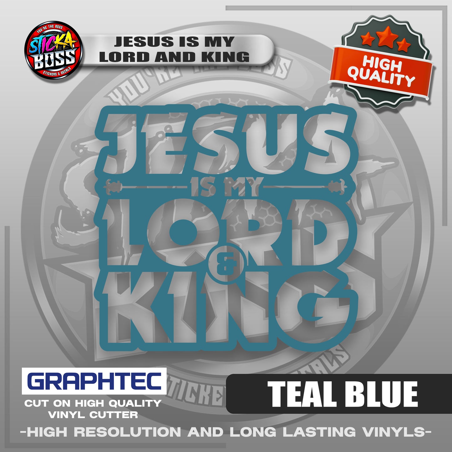 JESUS IS MY LORD AND KING | VINYL WATERPROOF CUT-OUT STICKER DECALS【Stickaboss】