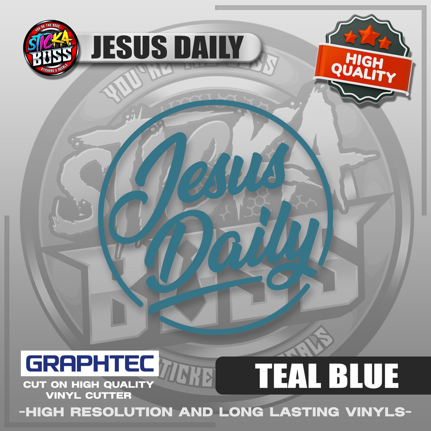 JESUS DAILY | VINYL WATERPROOF CUT-OUT STICKER DECALS【Stickaboss】