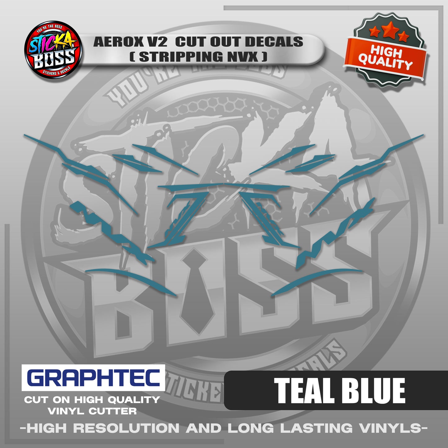 AEROX V2 CUT OUT DECALS ( STRIPPING NVX ) | VINYL WATERPROOF CUT-OUT STICKER DECALS