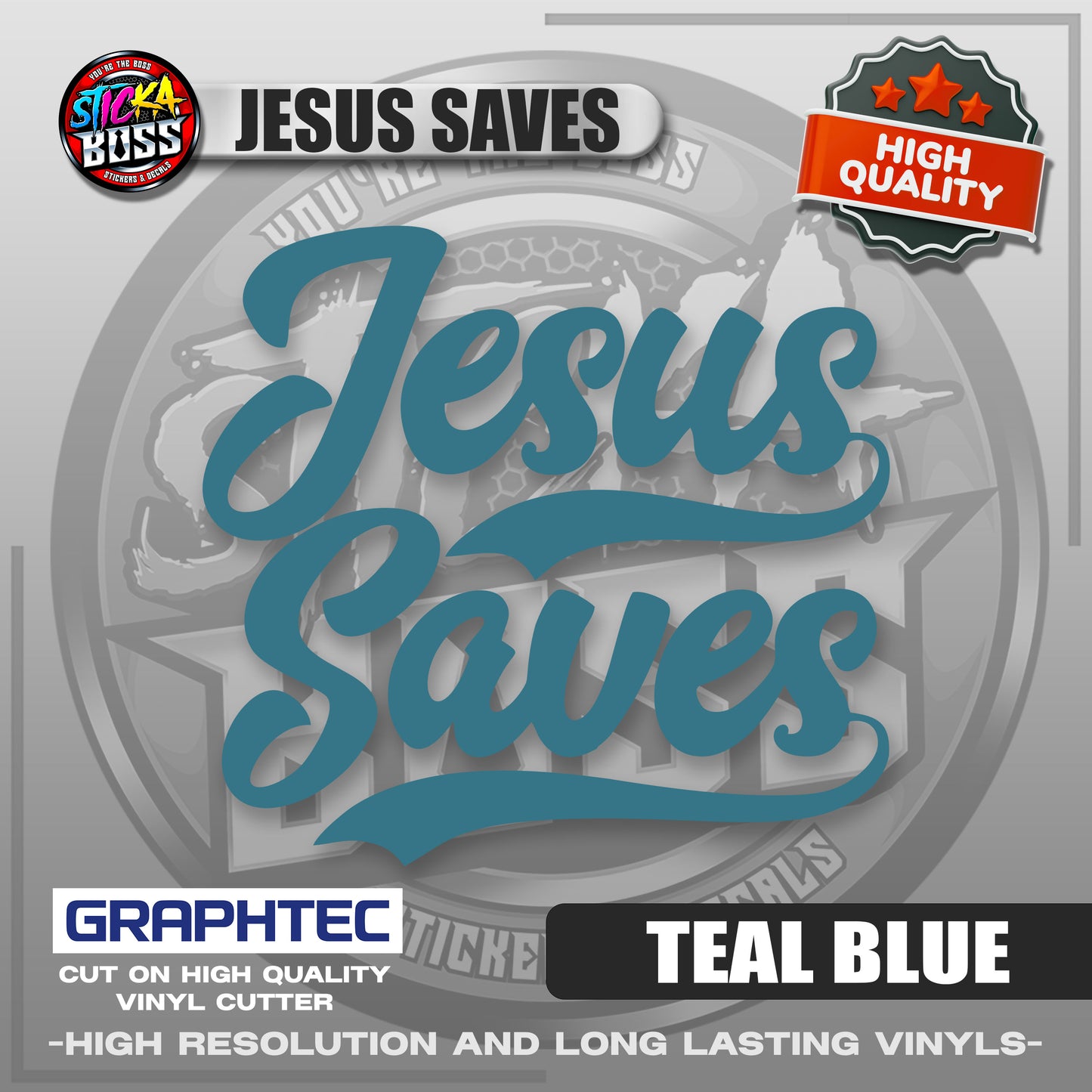 JESUS SAVES | VINYL WATERPROOF CUT-OUT STICKER DECALS【Stickaboss】
