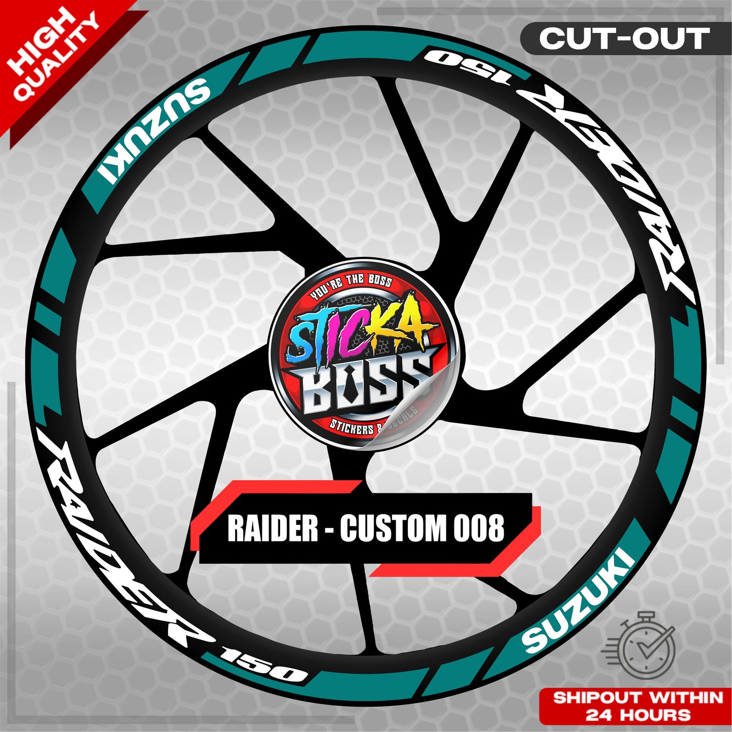 RAIDER R150 MAGS STICKER SET ( 2 MAGS ) - CUSTOM 008 | VINYL WATERPROOF CUT-OUT DECALS