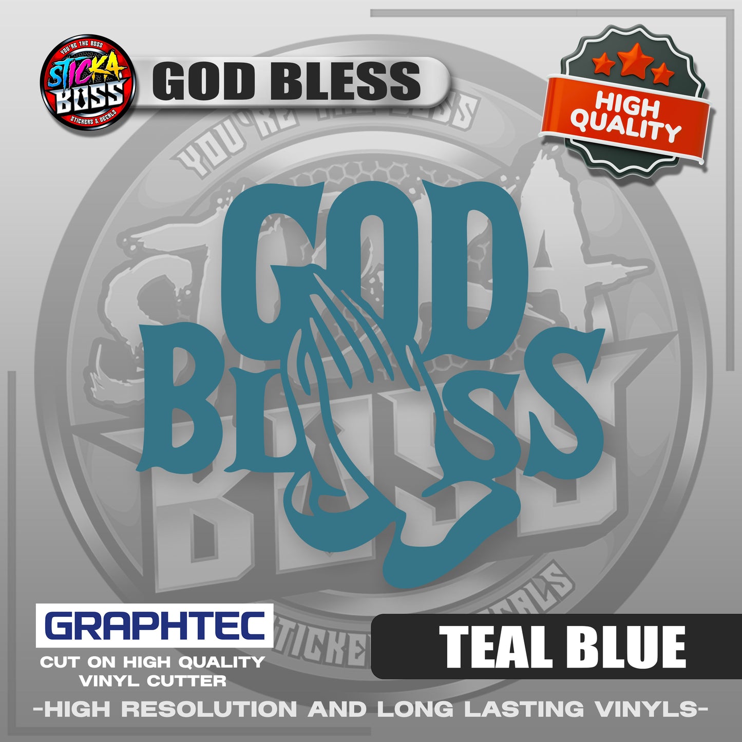 GOD BLESS | VINYL WATERPROOF CUT-OUT STICKER DECALS【Stickaboss】