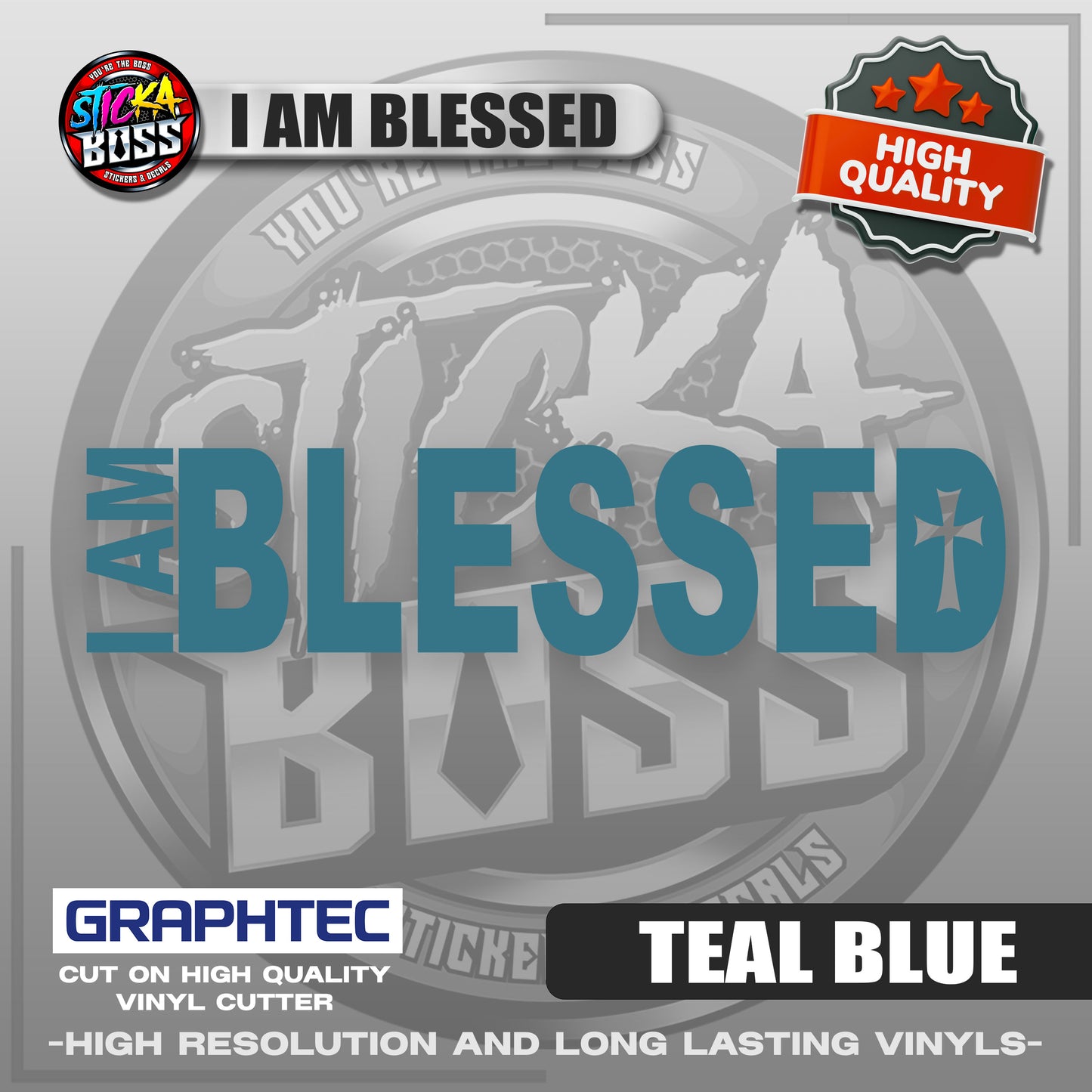 I AM BLESSED | VINYL WATERPROOF CUT-OUT STICKER DECALS【Stickaboss】