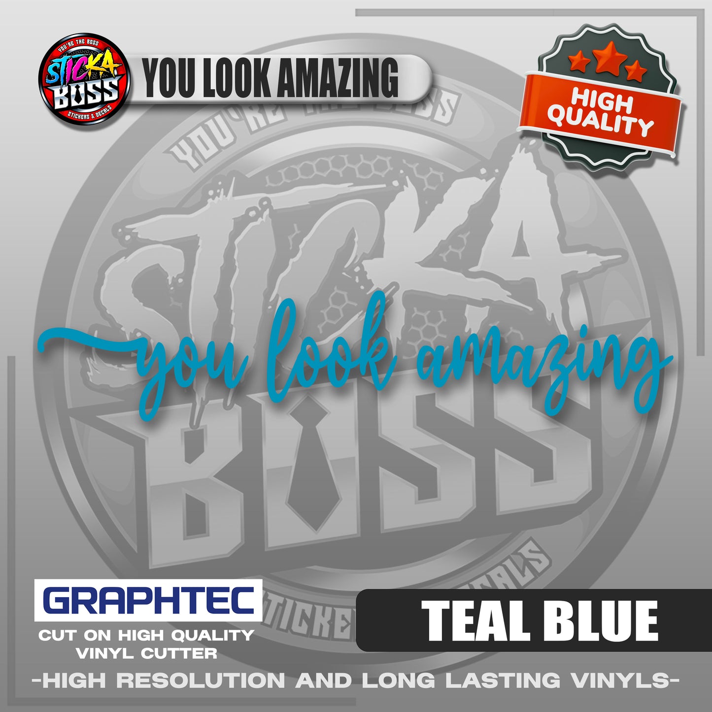 YOU LOOK AMAZING | VINYL WATERPROOF CUT-OUT STICKER DECALS【Stickaboss】