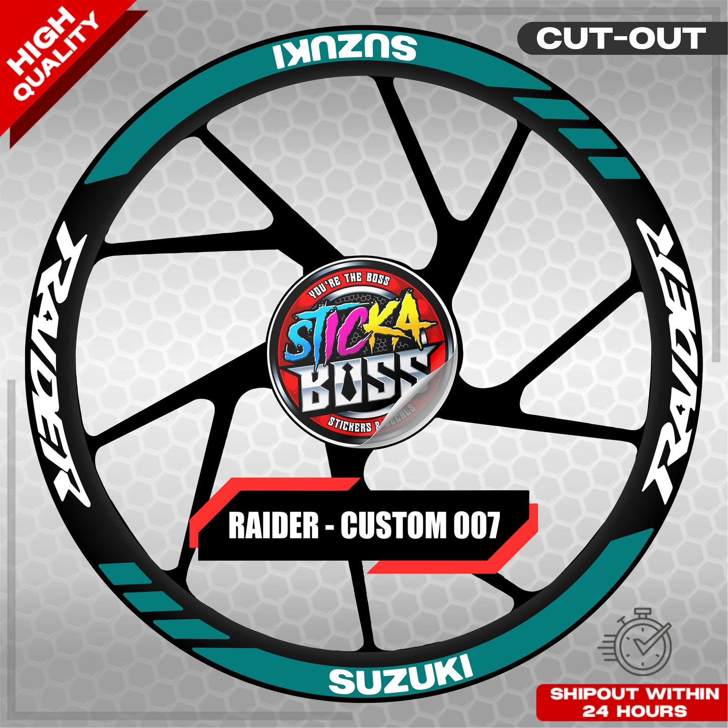 RAIDER R150 MAGS STICKER SET ( 2 MAGS ) - CUSTOM 007 | VINYL WATERPROOF CUT-OUT DECALS