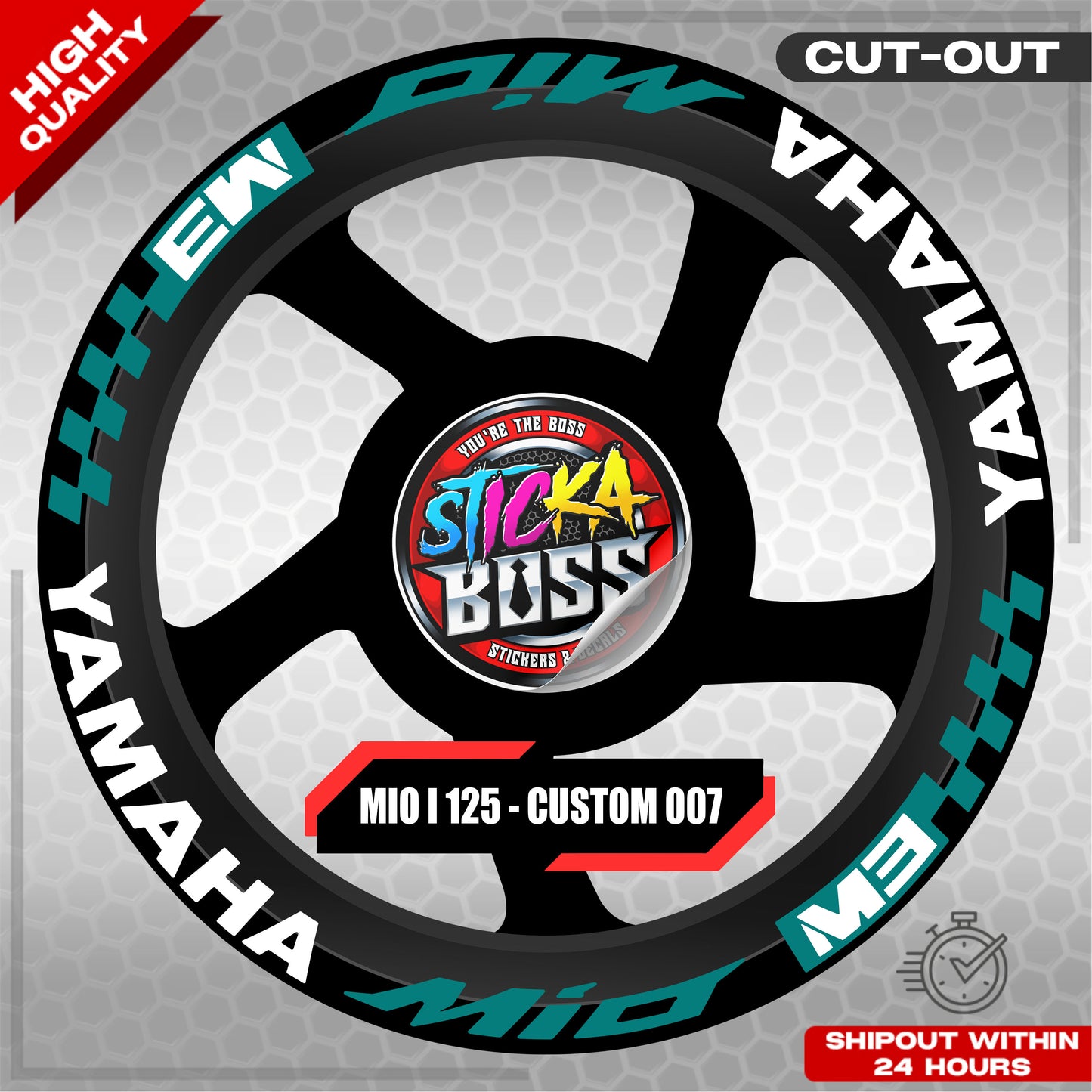 MIO I 125 MAG STICKER SET  ( 2 MAGS ) - CUSTOM 007 | VINYL WATERPROOF CUT-OUT DECALS