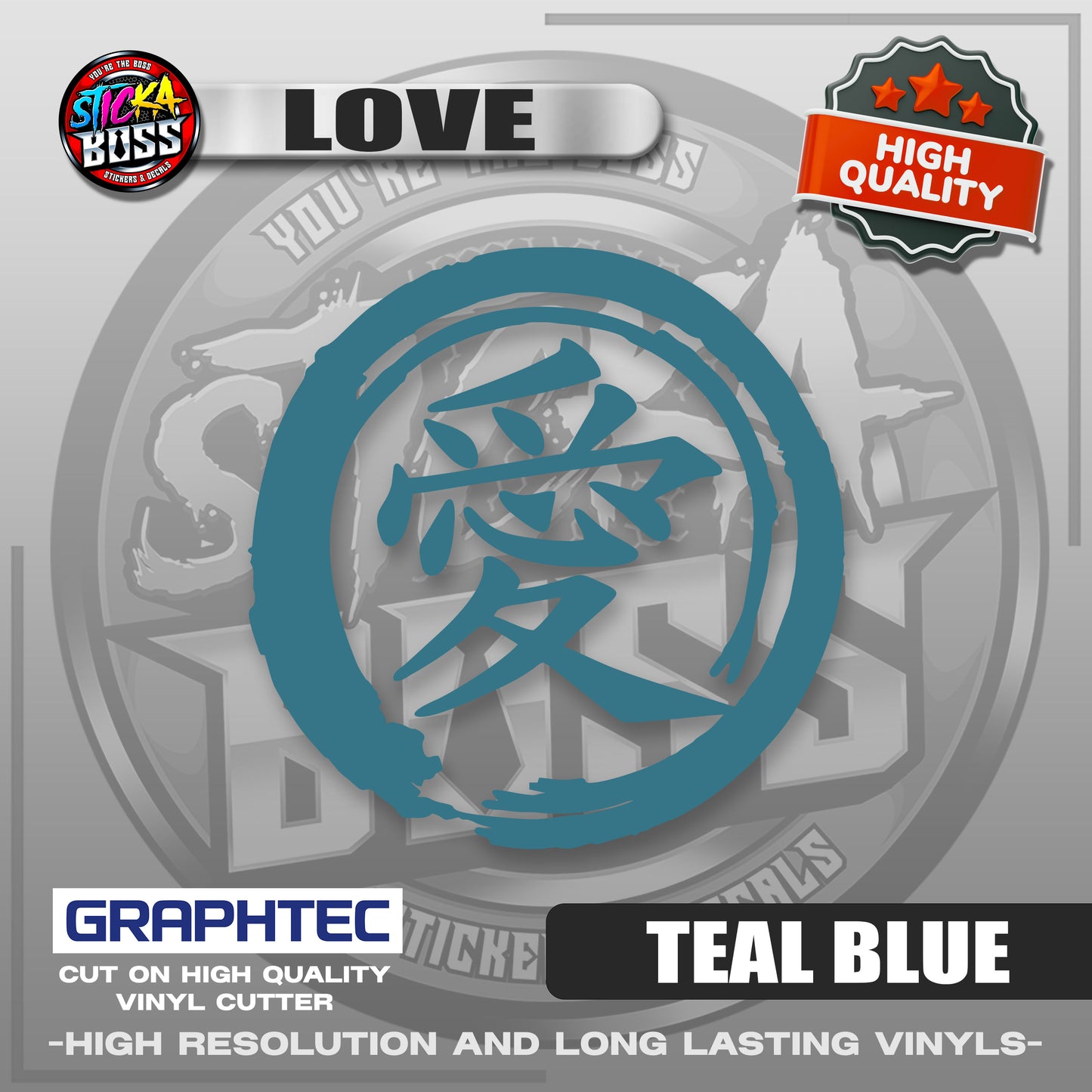 LOVE - JAPANESE KANJI SYMBOL | VINYL WATERPROOF CUT-OUT STICKER DECALS【Stickaboss】