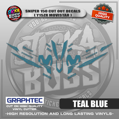 SNIPER 150 CUT OUT DECALS ( Y15ZR MOVISTAR ) | VINYL WATERPROOF CUT-OUT STICKER DECALS