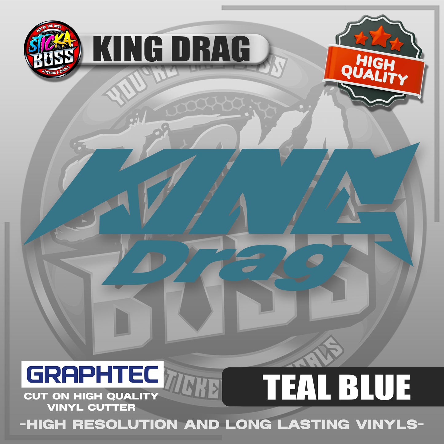 KING DRAG | VINYL WATERPROOF CUT-OUT STICKER DECALS【Stickaboss】