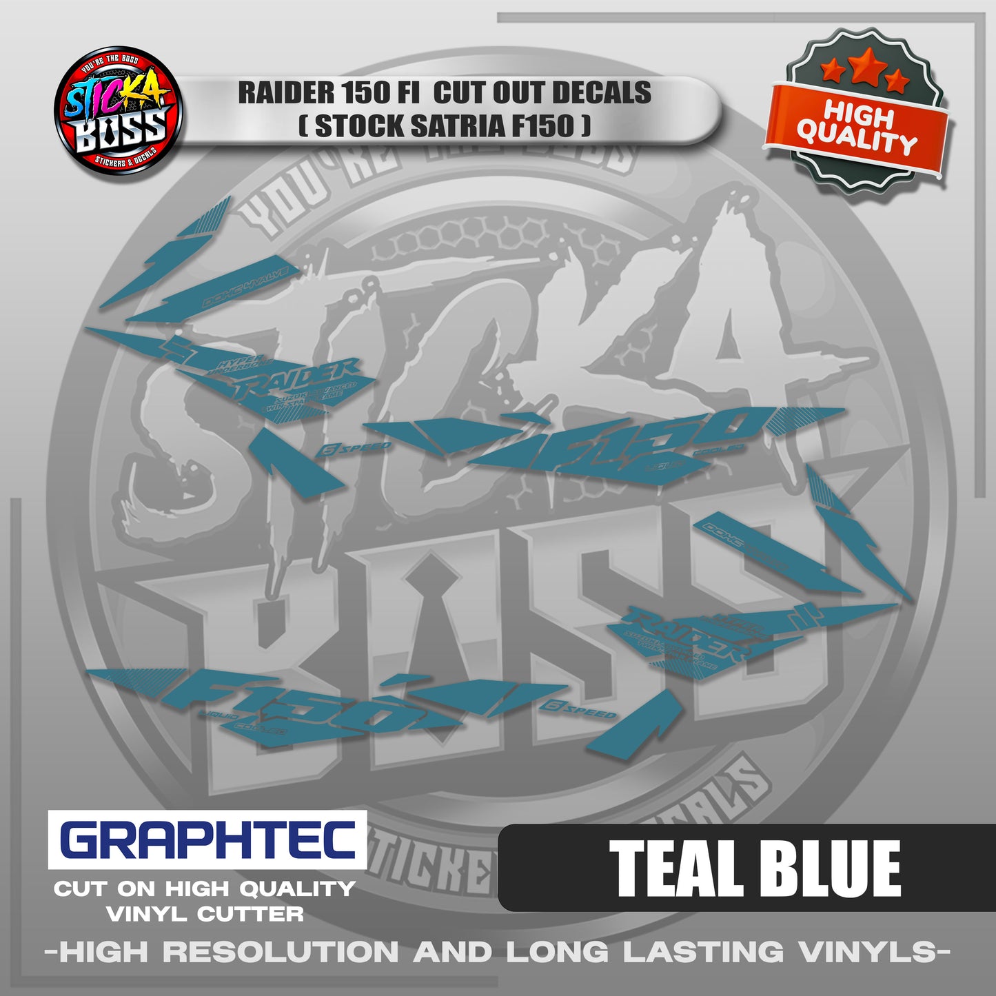 RAIDER 150 FI CUT OUT DECALS ( STOCK SATRIA F150 ) | VINYL WATERPROOF CUT-OUT STICKER DECALS