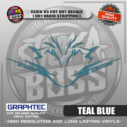 CLICK V3 CUT OUT DECALS ( 2025 VARIO STRIPPING 001 ) | VINYL WATERPROOF CUT-OUT STICKER DECALS