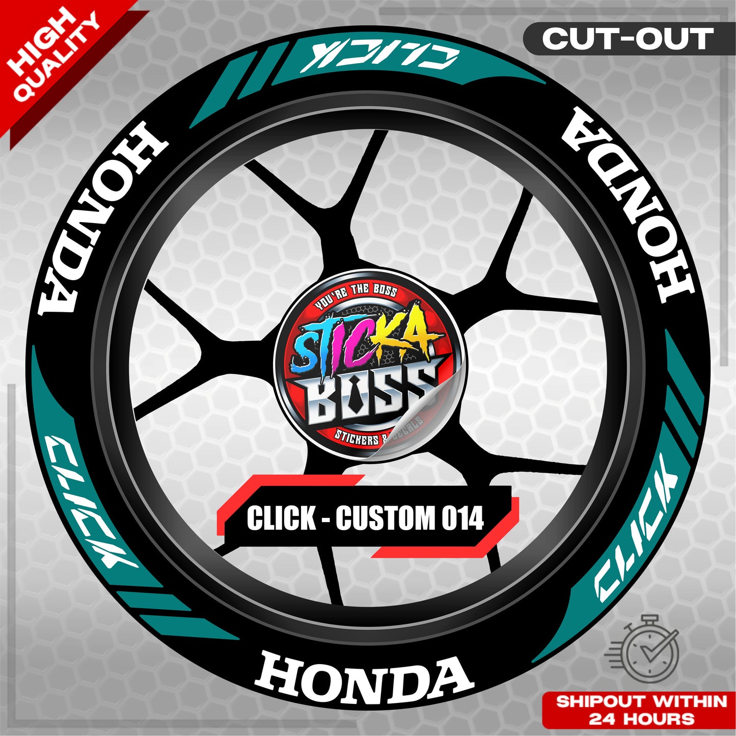 CLICK 125 / 150 / 160 MAG STICKER SET  ( 2 MAGS ) - CUSTOM 014 | VINYL WATERPROOF CUT-OUT DECALS