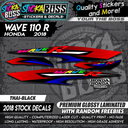 Wave 110 R (2018 Stock Decals)【PREMIUM GLOSSY LAMINATED】