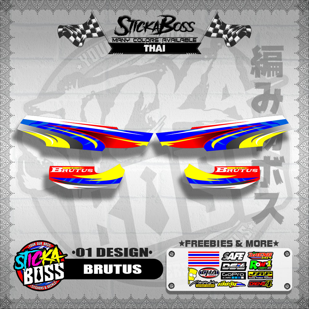 KAWASAKI BRUTUS STOCK DECALS ( 01 DESIGN )【WITH FREEBIES】