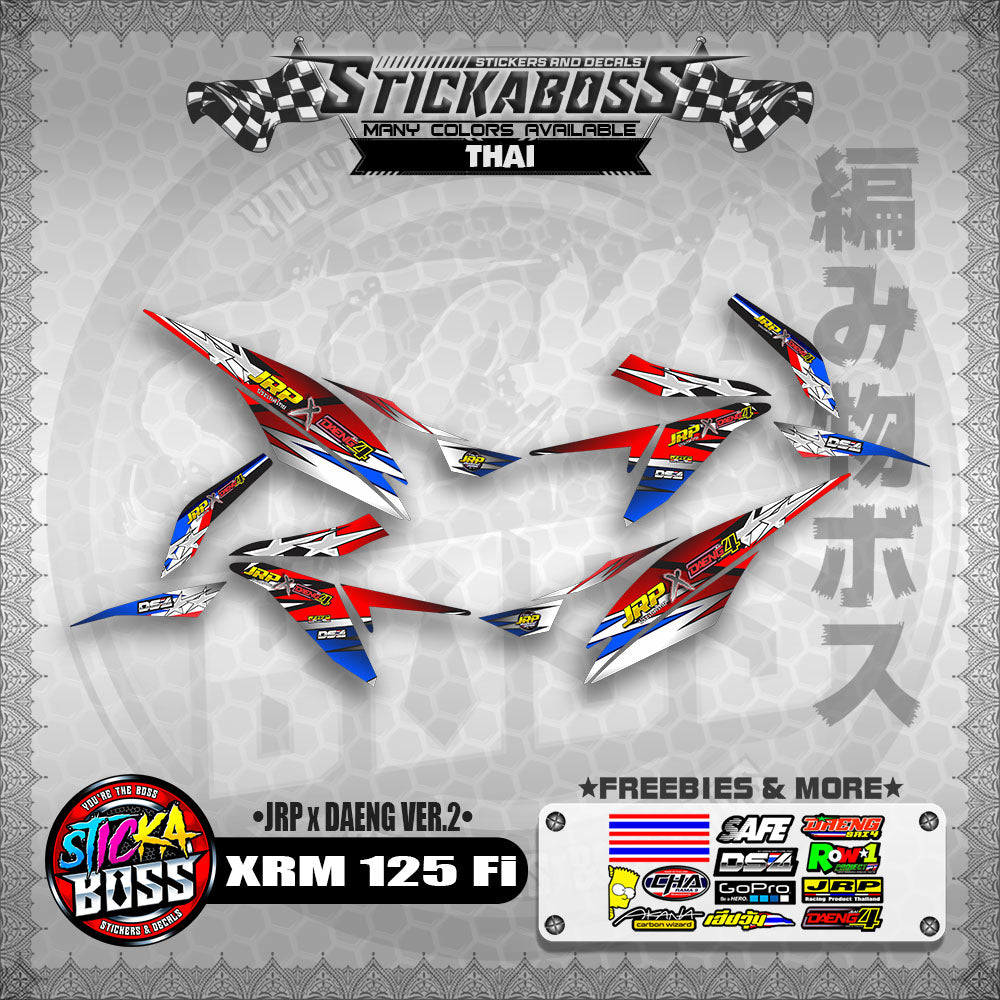 Honda XRM 125 Fi Decals - (JRP x DAENG VER.2)【PREMIUM GLOSSY LAMINATED】