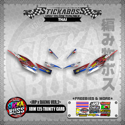 Honda XRM 125 Trinity Carb Decals - (JRP x DAENG VER.2)【PREMIUM GLOSSY LAMINATED】