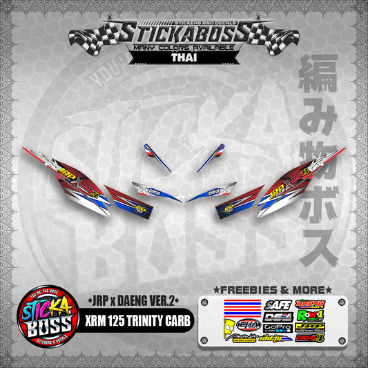 Honda XRM 125 Trinity Carb Decals - (JRP x DAENG VER.2)【PREMIUM GLOSSY LAMINATED】