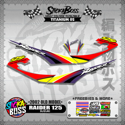 RAIDER 125 DECALS ( 2002 OLD MODEL )【WITH FREEBIES】