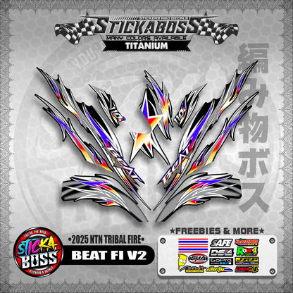 BEAT FI V2 STICKER DECALS ( 2025 NTN TRIBAL FIRE )【WITH FREEBIES】